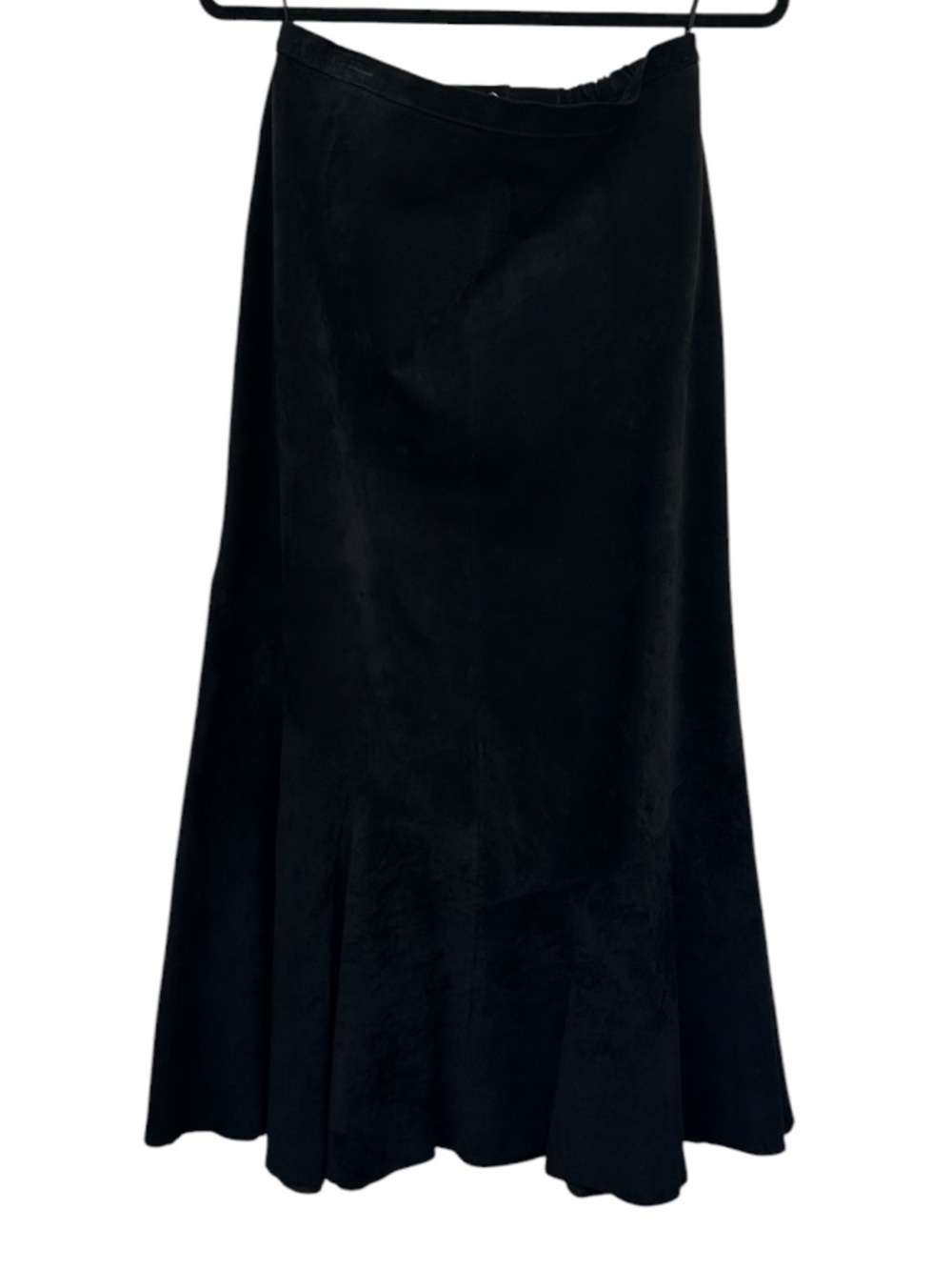 Chico’s suede trumpet leather midi skirt